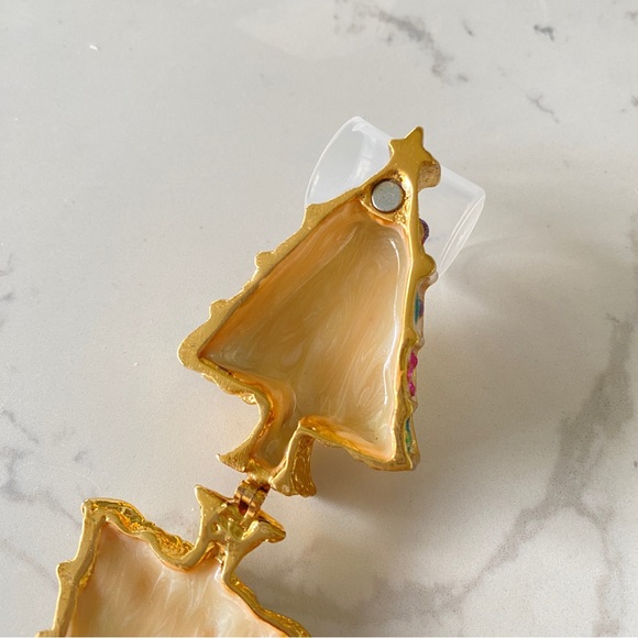 Enameled hinged miniature Christmas tree trinket box - Picture 7 of 10